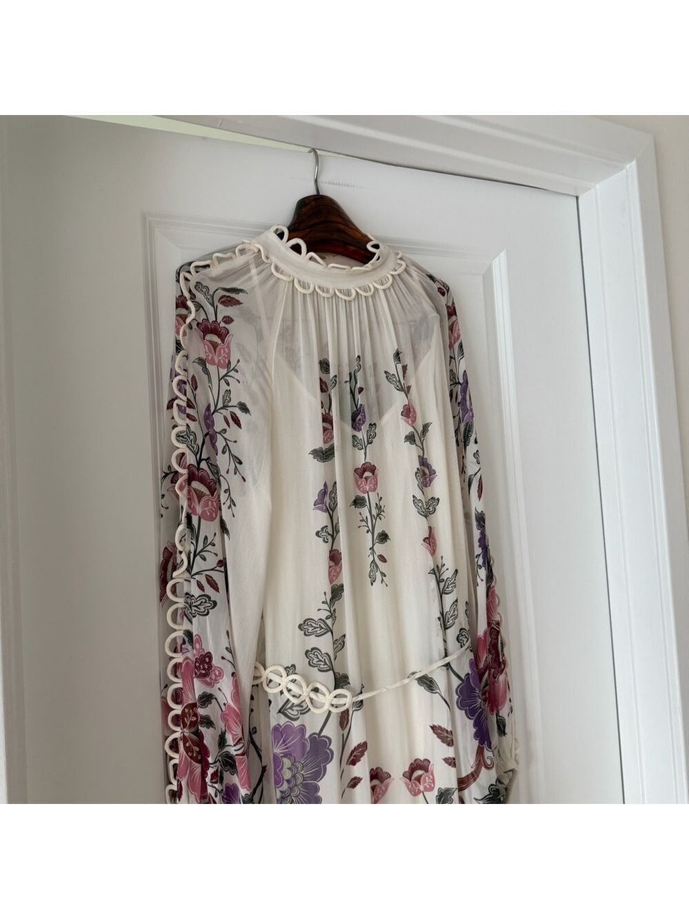 Farm Rio Cream Rococo Flowers Lace Maxi Dress - Picture 2 of 9